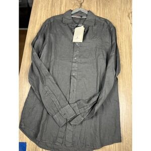BARENA SURIAN LINEN SHIRT GRAY SIZE IT 50 US L RETAIL 335$